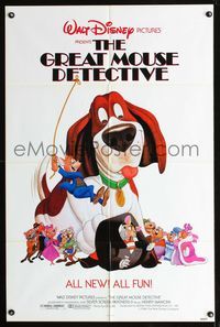 b283 GREAT MOUSE DETECTIVE one-sheet movie poster '86 Disney's crime-fighting ace cartoon!