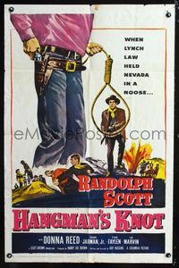 b298 HANGMAN'S KNOT one-sheet movie poster R61 Randolph Scott in Nevada where there was lynch law!