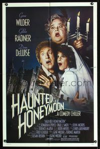 b302 HAUNTED HONEYMOON signed one-sheet '86 by Gilda Radner, who is with Gene Wilder & Dom DeLuise!