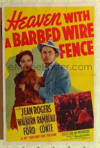 b305 HEAVEN WITH A BARBED WIRE FENCE one-sheet movie poster '39 Jean Rogers, Raymond Walburn
