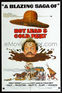 b323 HOT LEAD & COLD FEET one-sheet movie poster '78 Disney, wacky artwork of Don Knotts!