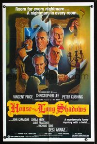 b325 HOUSE OF THE LONG SHADOWS 1sheet '83 Vincent Price, Peter Cushing, John Carradine & Chris Lee!