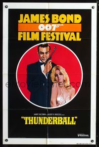 b337 JAMES BOND 007 FILM FESTIVAL style B one-sheet '75 Sean Connery w/sexiest girl, Thunderball!