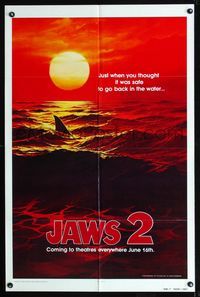 b341 JAWS 2 teaser one-sheet poster '78 just when you thought it was safe to go back in the water!