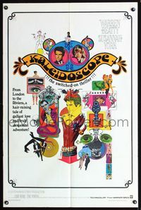 b350 KALEIDOSCOPE one-sheet movie poster '66 Warren Beatty, Susannah York, Bob Peak art!