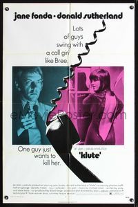 b360 KLUTE one-sheet movie poster '71 Donald Sutherland wants to kill sexy call girl Jane Fonda!