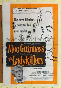 b363 LADYKILLERS one-sheet movie poster '55 Alec Guinness, gangsters!