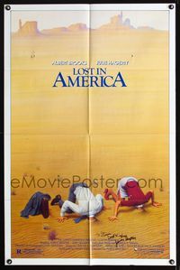 b381 LOST IN AMERICA signed one-sheet movie poster '85 by Julie Hagerty, great Lettick art!