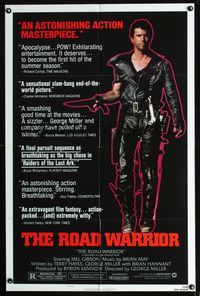 b390 MAD MAX 2: THE ROAD WARRIOR style B reviews one-sheet poster '81 Mel Gibson, Mad Max returns!