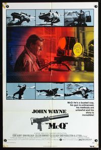 b415 McQ one-sheet movie poster '74 John Sturges, police detective John Wayne, Eddie Albert