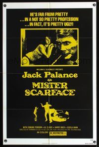 b429 MISTER SCARFACE one-sheet movie poster '76 Jack Palance in a not so pretty profession!