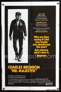 b434 MR. MAJESTYK one-sheet movie poster '74 Charles Bronson, written by Elmore Leonard!