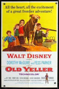 b457 OLD YELLER one-sheet movie poster R74 Paul Wenzel art of Disney's most classic canine!