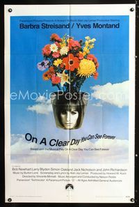 b460 ON A CLEAR DAY YOU CAN SEE FOREVER one-sheet movie poster '70 cool image of Barbra Streisand!