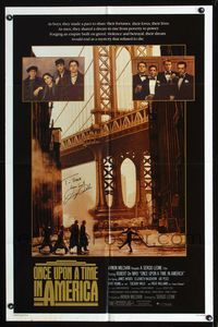 b461 ONCE UPON A TIME IN AMERICA signed one-sheet '84 Sergio Leone, Robert De Niro, James Woods