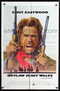 b471 OUTLAW JOSEY WALES one-sheet movie poster '76 Clint Eastwood is an army of one!