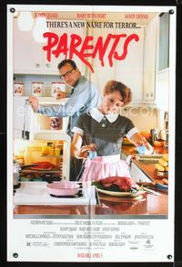 b477 PARENTS advance video one-sheet poster '88 Randy Quaid, Mary Beth Hurt, a new name for terror!