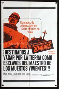 b491 PLAGUE OF THE ZOMBIES Spanish/U.S. one-sheet movie poster '66 Hammer horror!