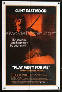 b495 PLAY MISTY FOR ME one-sheet movie poster '71 classic Clint Eastwood!