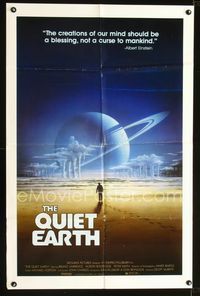 b520 QUIET EARTH one-sheet movie poster '85 New Zealand sci-fi, really cool fantasy artwork!