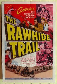 b531 RAWHIDE TRAIL one-sheet movie poster '58 Comanche, the bloodiest word in the West!