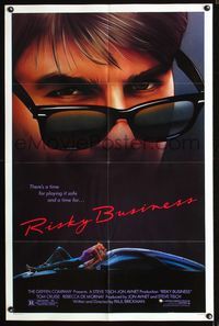 b552 RISKY BUSINESS one-sheet movie poster '83 classic Tom Cruise artwork image!