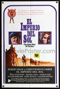 b562 ROYAL HUNT OF THE SUN Spanish/U.S. one-sheet movie poster '69 Robert Shaw, Christopher Plummer