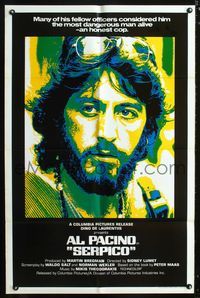 b571 SERPICO int'l one-sheet movie poster '74 Sidney Lumet, Al Pacino crime classic!