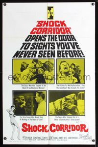 b577 SHOCK CORRIDOR one-sheet movie poster '63 Sam Fuller's masterpiece!