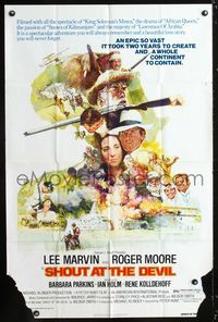 b579 SHOUT AT THE DEVIL one-sheet movie poster '76 Lee Marvin, Roger Moore, art by R. Kinyon!