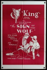 b581 SIGN OF THE WOLF one-sheet movie poster R40s serial from Jack London's story!