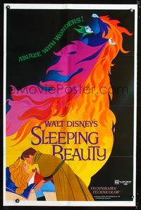 b588 SLEEPING BEAUTY one-sheet movie poster R79 Walt Disney cartoon classic!