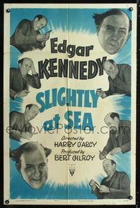 b590 SLIGHTLY AT SEA one-sheet movie poster R51 eight images of Edgar Kennedy!
