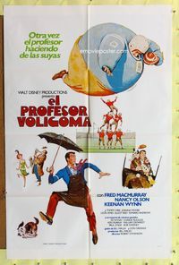 b594 SON OF FLUBBER Spanish/U.S. one-sheet poster '63 Walt Disney, absent-minded professor Fred MacMurray!