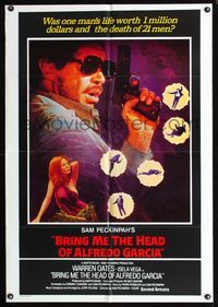 b094 BRING ME THE HEAD OF ALFREDO GARCIA South African one-sheet '74 Warren Oates, Sam Peckinpah