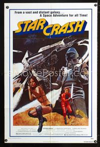 b604 STARCRASH one-sheet movie poster '79 great John Solie sci-fi art of sexy Caroline Munro!