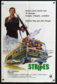 b608 STRIPES int'l style A one-sheet movie poster '81 completely different Thurston artwork!
