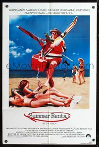b612 SUMMER RENTAL one-sheet movie poster '85 John Candy on family beach vacation, Carl Reiner
