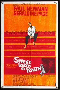 b622 SWEET BIRD OF YOUTH one-sheet movie poster '62 Paul Newman, Geraldine Page