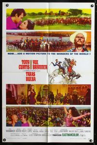 b627 TARAS BULBA style A one-sheet movie poster '62 Tony Curtis, Yul Brynner