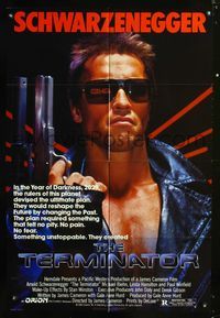 b629 TERMINATOR one-sheet movie poster '84 most classic cyborg Arnold Schwarzenegger!