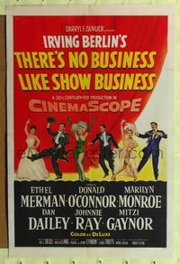 b633 THERE'S NO BUSINESS LIKE SHOW BUSINESS 1-sheet '54 Ethel Merman, Marilyn Monroe, Irving Berlin