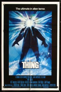 b637 THING one-sheet movie poster '82 John Carpenter, cool sci-fi horror art!