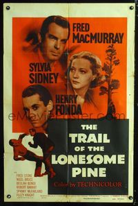 b656 TRAIL OF THE LONESOME PINE one-sheet poster R55 Fred MacMurray, Sylvia Sidney, Henry Fonda