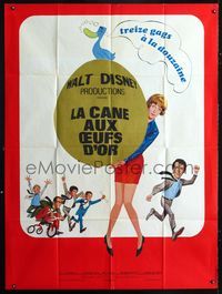 c309 $1,000,000 DUCK French one-panel movie poster '71 Disney golden omelette!