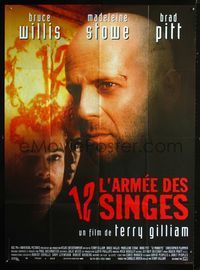 c312 12 MONKEYS French one-panel movie poster '95 Bruce Willis, Brad Pitt, Terry Gilliam, different!