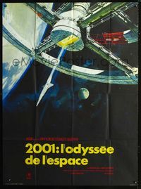 c313 2001: A SPACE ODYSSEY French 1panel R70s Stanley Kubrick, art of space wheel by Bob McCall!