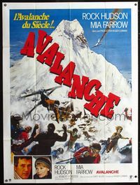 c327 AVALANCHE French one-panel movie poster '78 Roger Corman, Rock Hudson, Mia Farrow, wild image!