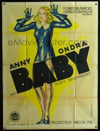 c328 BABY French one-panel movie poster '33 great artwork of sexy Anny Ondra by Leon A. Mercier!