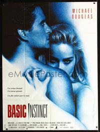 c335 BASIC INSTINCT French one-panel movie poster '92 Michael Douglas, Sharon Stone, Paul Verhoeven